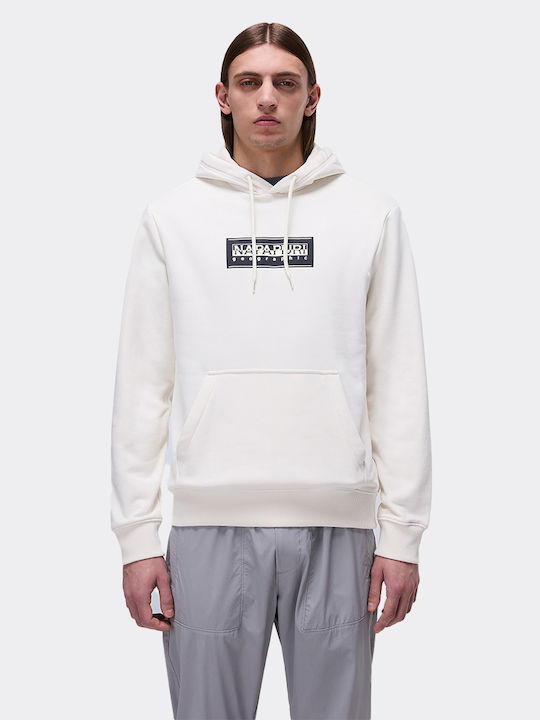 Napapijri Box Logo Φούτερ με Κουκούλα Λευκό