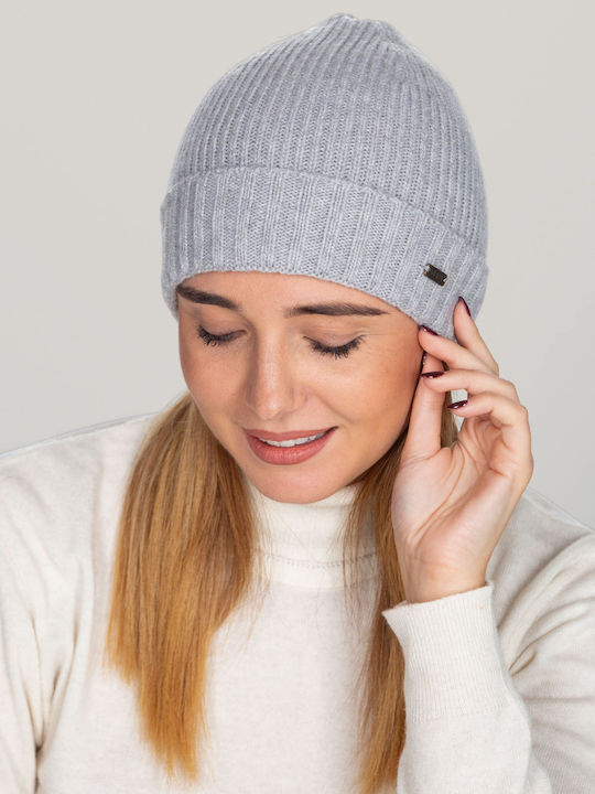Beanie Γυναικείος Σκούφος Πλεκτός σε Γκρι χρώμα