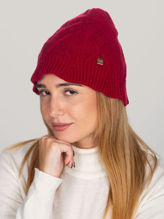 Beanie Γυναικείος Σκούφος Πλεκτός σε Κόκκινο χρώμα