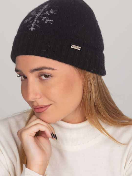 Beanie Γυναικείος Σκούφος Πλεκτός σε Μαύρο χρώμα