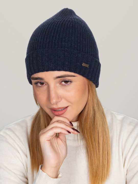 Beanie Γυναικείος Σκούφος Πλεκτός σε Navy Μπλε χρώμα