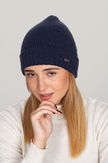 Beanie Beanie Knitted in Navy Blue color