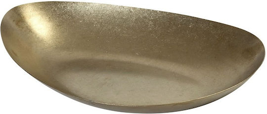 Espiel Snow Platou De Servire Oval Din Porțelan Auriu 30x20cm 2 Bucăți