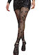Elastic Women's Pantyhose Net 20 Den Black with Print