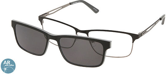 Solano Cl 10172a Männer Brillengestell Polarisiert Clip-On Metall Schwarz 56 Mm