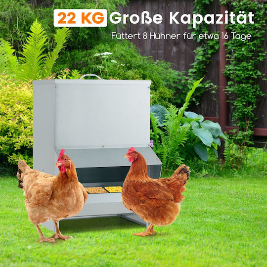 Costway Automatic Metal Feeder for Chickens and Poultry with Capacity 22kg