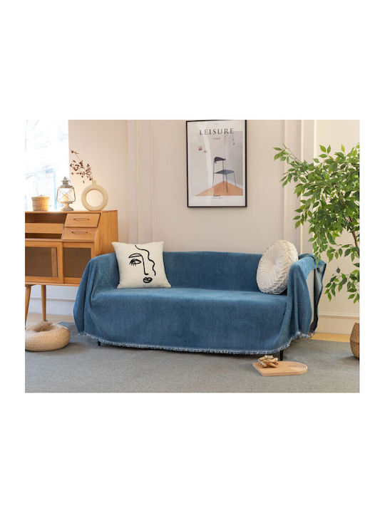 Mc Decor Ριχτάρι Διθέσιου Καναπέ 180x240εκ. Μπλέ 27376