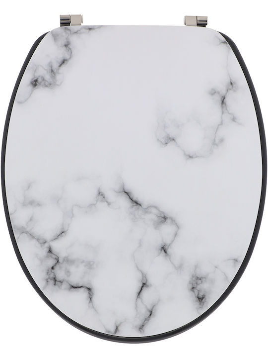 Eurocasa Καπάκι Λεκάνης Ξύλινο 43.5-47x37.5cm Λευκό
