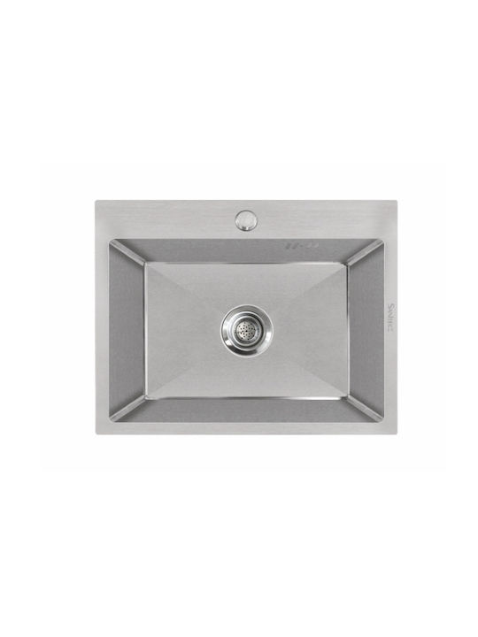 Sanitec Drop-In Sink Inox Satin W60xD50cm Silver