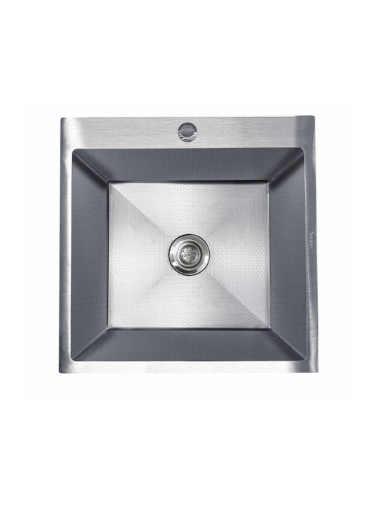 Sanitec Drop-In Sink Inox W50xD50cm Silver