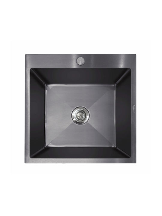 Sanitec Ένθετος Νεροχύτης Inox Μ50xΠ50cm Ασημί