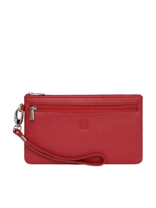 Hexagona Leather Women's Wallet Classic Red