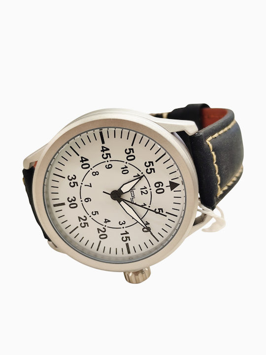 Diloy Straps Ανδρικό Ρολόι Μπαταρίας με Μαύρο Δερμάτινο Λουράκι