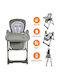 ForAll Galaxy Klappbarer Baby Hochstuhl 3 in 1 mit Höhenverstellbar in Grau