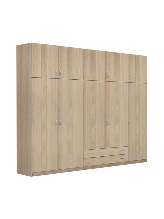 Πεντάφυλλη Ντουλάπα με Πατάρι 252x60x233cm