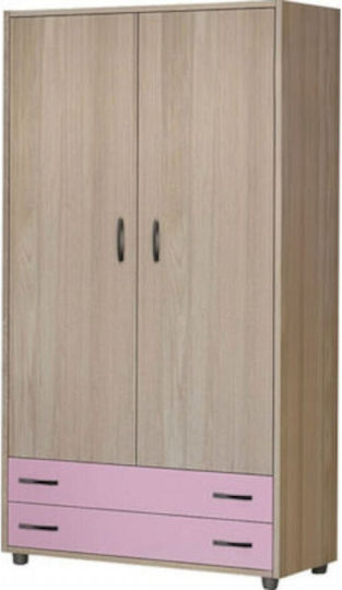 Double Door Wardrobe Latte, Lilac 90x50x180cm