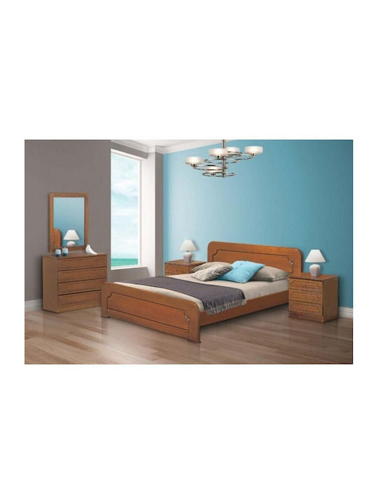 Bedroom Furniture Set of Beech 150x200cm 5 Pieces