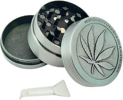 Grinder Τρίφτης Μεταλλικός 40mm 3 Θέσεων Ασημί Leaf