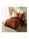 MayHome Bettbezug-Set Baumwolle Halb-Doppelbett mit Kissenbezug 180x240 Dark Terracotta