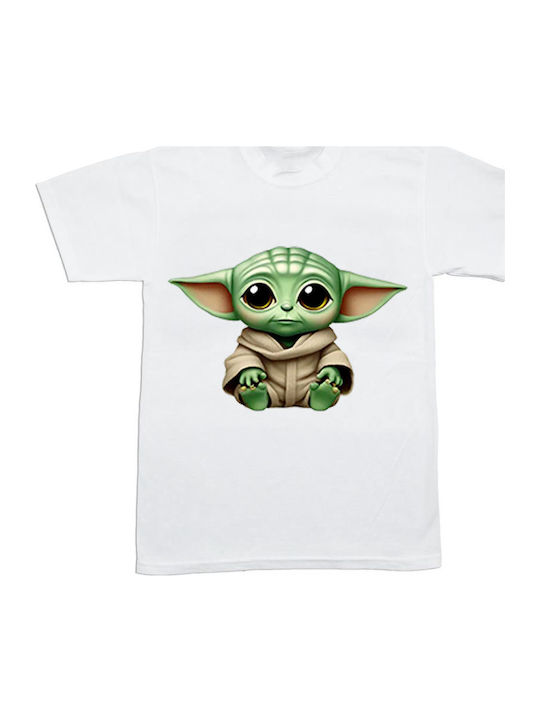 Λευκή Baby Yoda Παιδική Μπλούζα