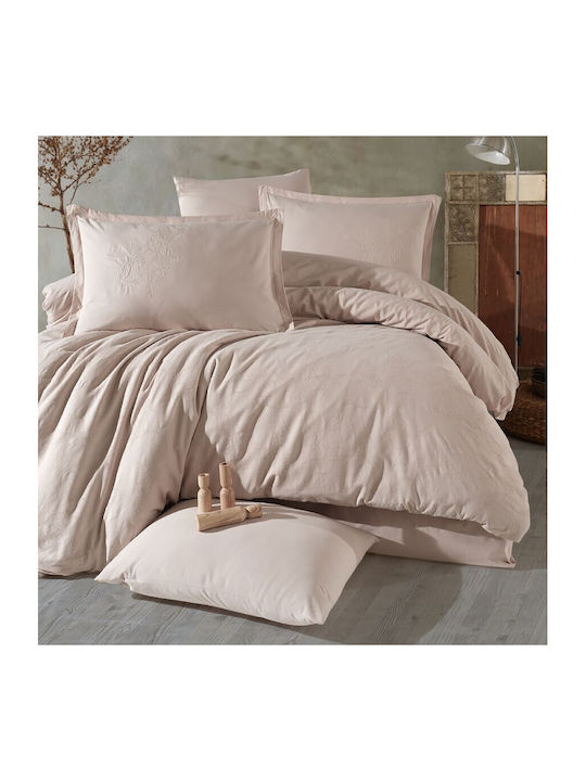 Clasy Home Set Husă de Pilotă Dublă cu 4 Fețe de Pernă & 1 Cearsaf 200x220 Roz