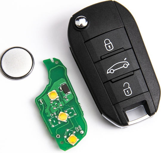 Carcasă cheie auto cu lamă cu 3 butoane pentru Peugeot
