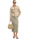 Long Women's Jacket for Winter Beige