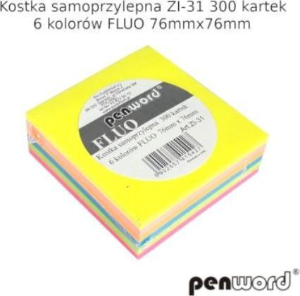 Penword Sticky Memo Pad Penword Zi-31 300 Sheets 76x76mm 6 Colors Penword