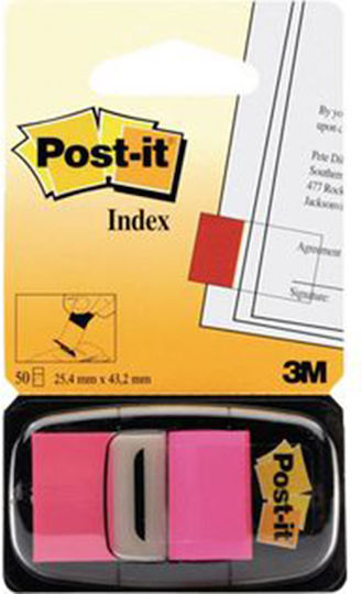 Semne de Carte 3m Post-it 25.4 X 43.2 Mm Roz Fosforescent Mmm680fpnk