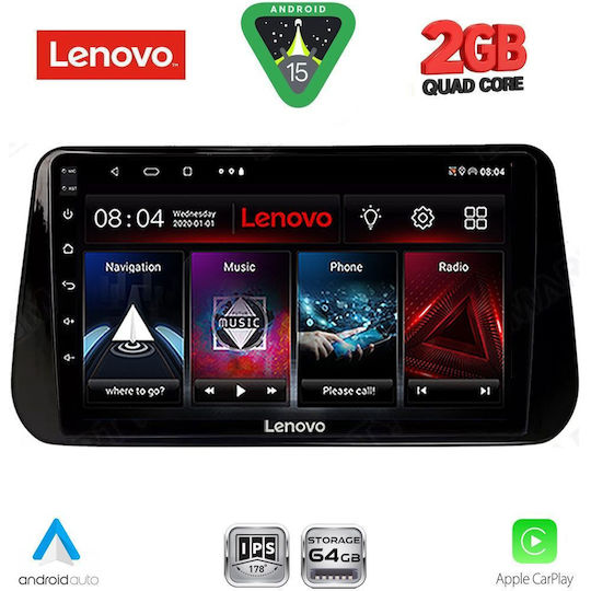 Lenovo Автомобилна Аудио Система (Блутут/USB/WiFi/GPS/Apple-Carplay/Android-Auto) с Тъчскрийн 10"