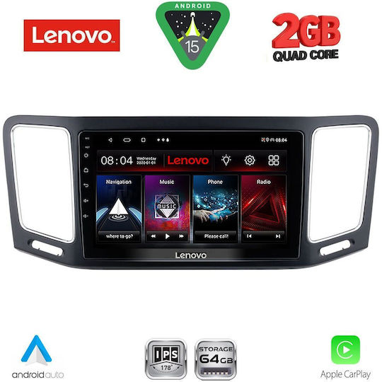Lenovo Автомобилна Аудио Система (Блутут/USB/WiFi/GPS/Apple-Carplay/Android-Auto) с Тъчскрийн 9"