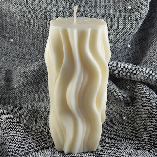3D Wavy Large Column Candle Kurabies