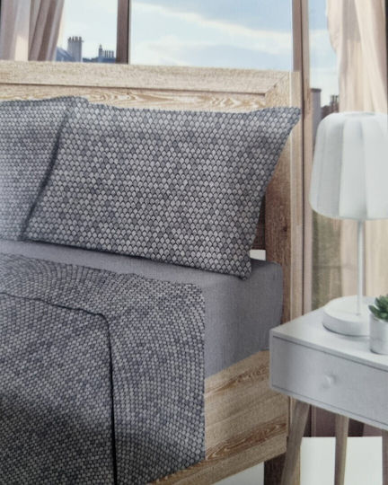 Homestyle Semi-Doppel 120x200+33cm mit Gummizug Gray