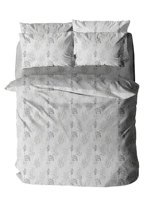 Sunshine Mint 152 Set Bed Sheets Double with Rubber Hugger 150x200+30cm 400 Gray 4 Pieces