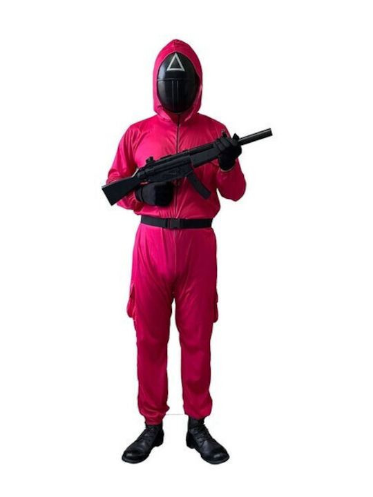 Costum de Carnaval Soldat Fucsia cu Mască 5167