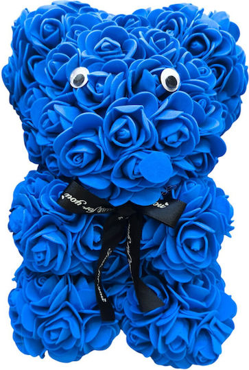Rοse Bear Μάτια Μπλέ 30cm Milvaflowers