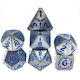 Suegao Set 7 Eagle Solid Metal Dice Role-playing Games Silver Blue