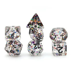 Suegao Set 7 Paillette Dice Role-playing Games Rainbow Black Suegao Set 7 Paillette Dice Role-playing Games Rainbow Black