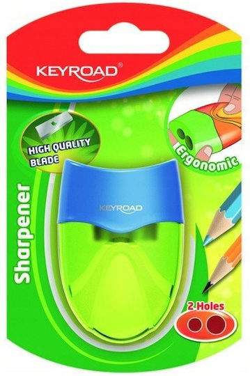 Keyroad Ascuțitoare Dublă din Plastic Blister Culori Asortate