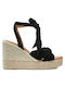 Damenplattformen im Espadrilles-Stil Schwarz