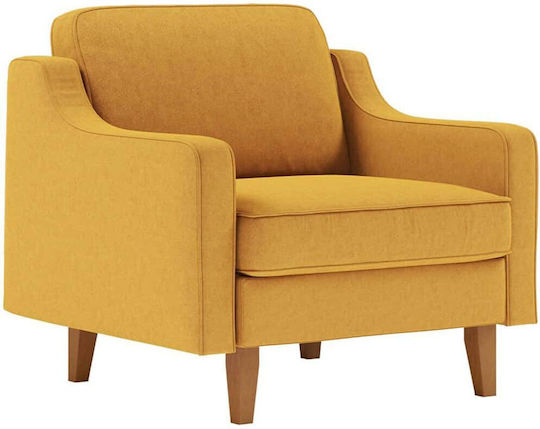 Robin Πολυθρόνα Mustard-walnut 90x87x84cm