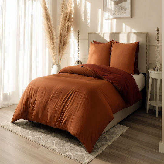 MayHome Set Coverlet Single Cotton Dark Terracotta 160x240cm 2pcs
