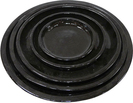 Marhome Πιάτο Γλάστρας Κεραμικό Μαύρο 5τμχ 06-99079 SET5