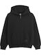 Kinder-Sweatshirt Strickjacke mit Kapuze Schwarz