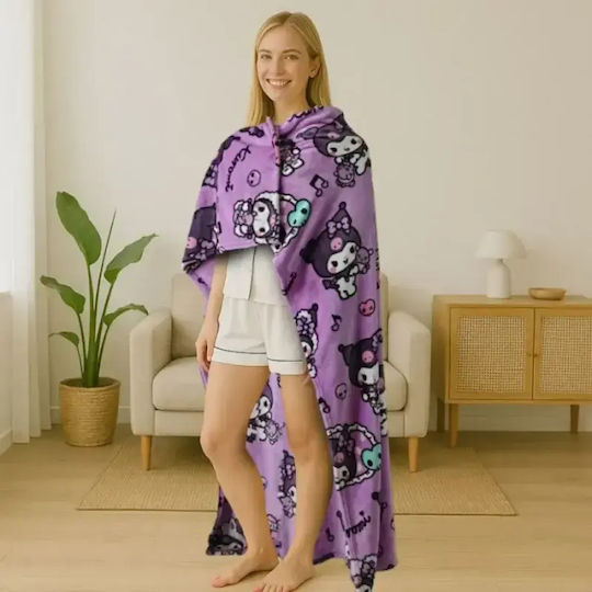 Lavatelli Κουβέρτα Fleece Καναπέ 130x170εκ. Μωβ