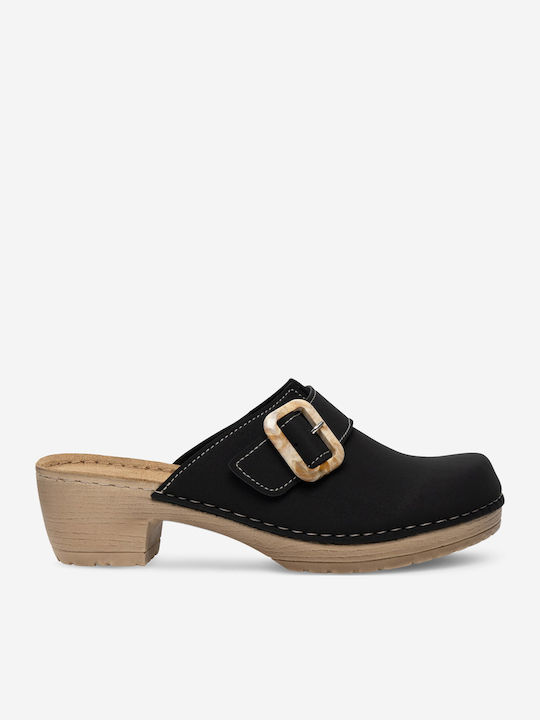 Mules mit Absatz in Beige Farbe