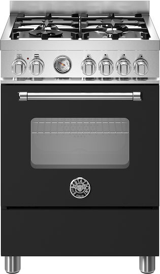 Bertazzoni Americana Aragaz 69lt cu Plite pe Gaz Lichefiat L59.5cm. Neagră
