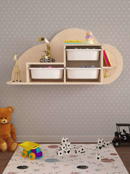 Kinderregal Wandhalterung Beige 98x22,5x48,5cm