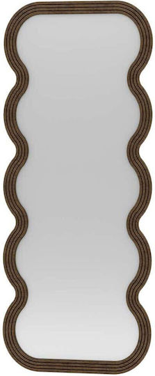 Hanah Home Oglindă Asimetrică cu Cadru Metalic Maro 170x70cm