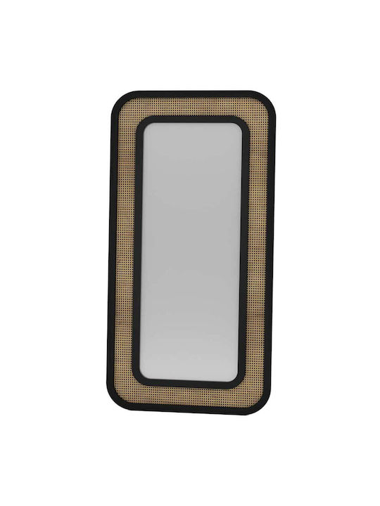 Hanah Home Floor Mirror with Beige Wooden Frame 180x90cm